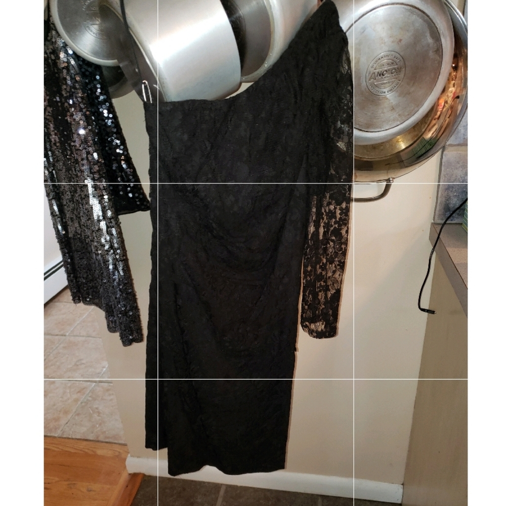 Black formal lace dress